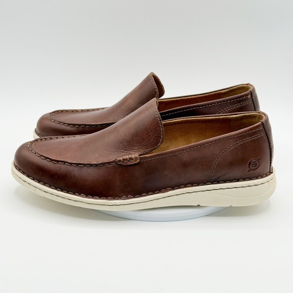 Born Thaton Slip On Loafer Size 8 Mens Brown Leather Business Casual New no box